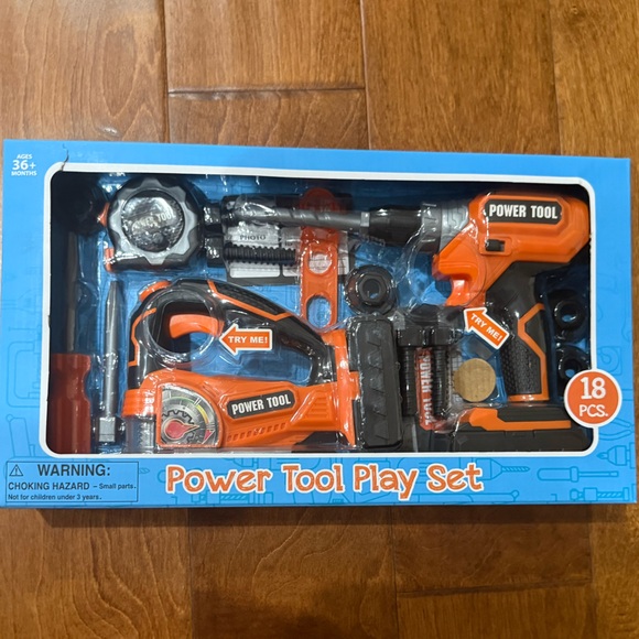 NWT Orange and Black Power Tool Play Set for Kids 18 pieces - Picture 1 of 2